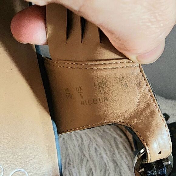 Franco Sarto open toe cork wedge sandals slingback women's 11 blue gray color - Picture 7 of 8